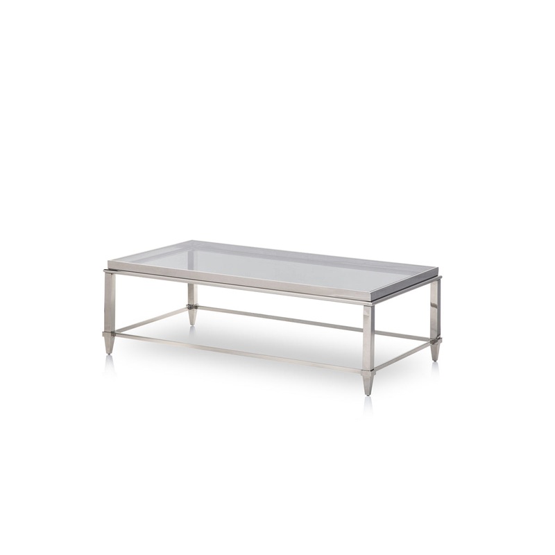 18' Steel and Glass Coffee Table By Homeroots - 283428