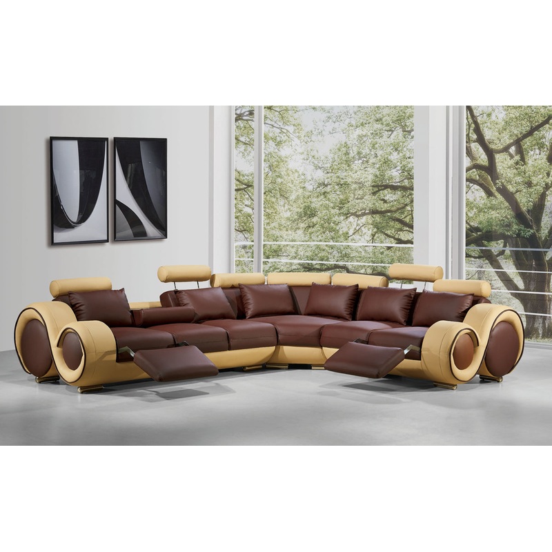 31' Bonded Leather and Wood Sectional Sofa By Homeroots