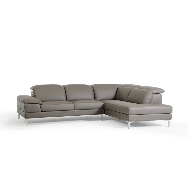 48' Grey Eco Leather Wood Steel and Foam Sectional Sofa By Homeroots