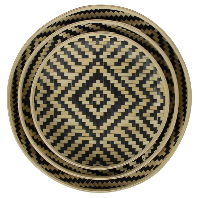 Acoma Trays, Rattan - Set of 3 By HomArt