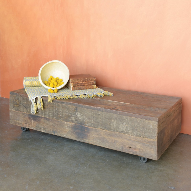 Arcadia Rolling Plank Coffee Table By HomArt