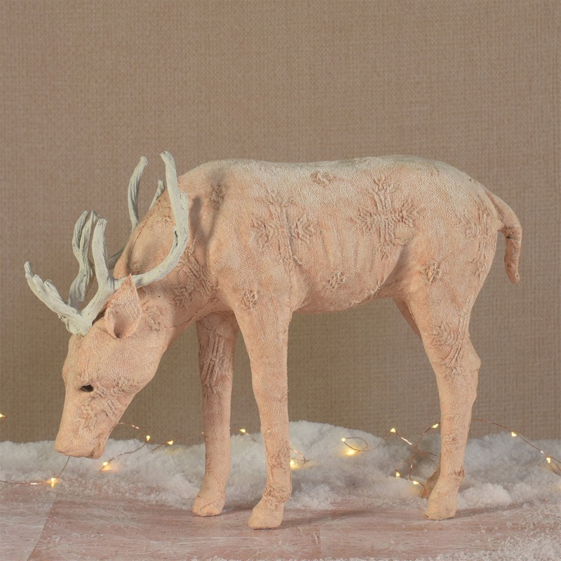 Blush Stag Grazing - Large - Stonewashed Pink Set Of 2 By HomArt