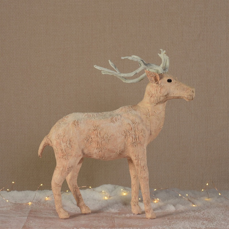 Blush Stag Standing - Large - Stonewashed Pink Set Of 2 By HomArt
