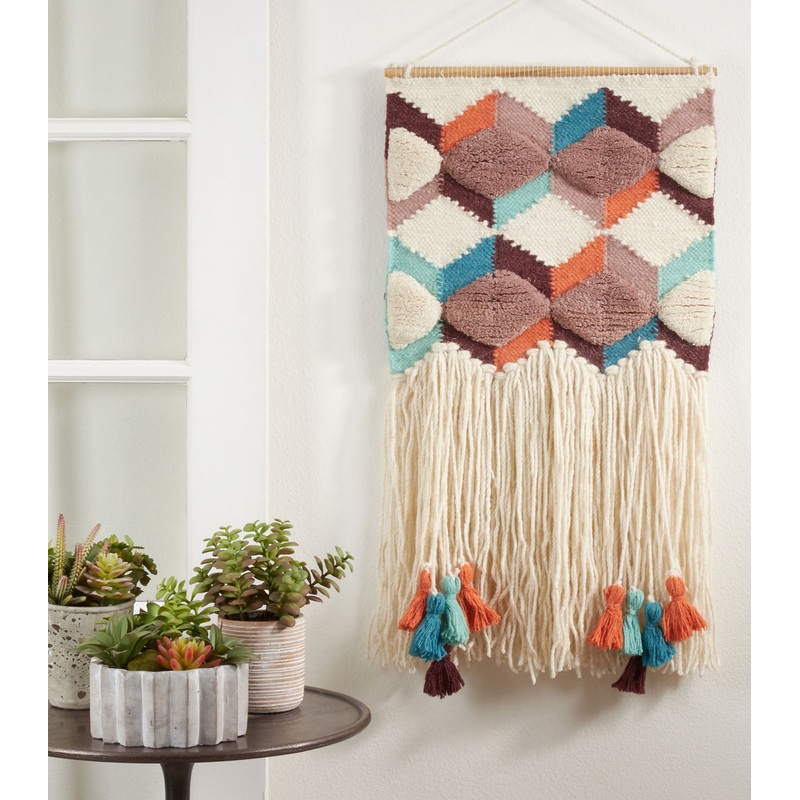 Textured Woven Wall Hanging - 16"x34" - Oblong
