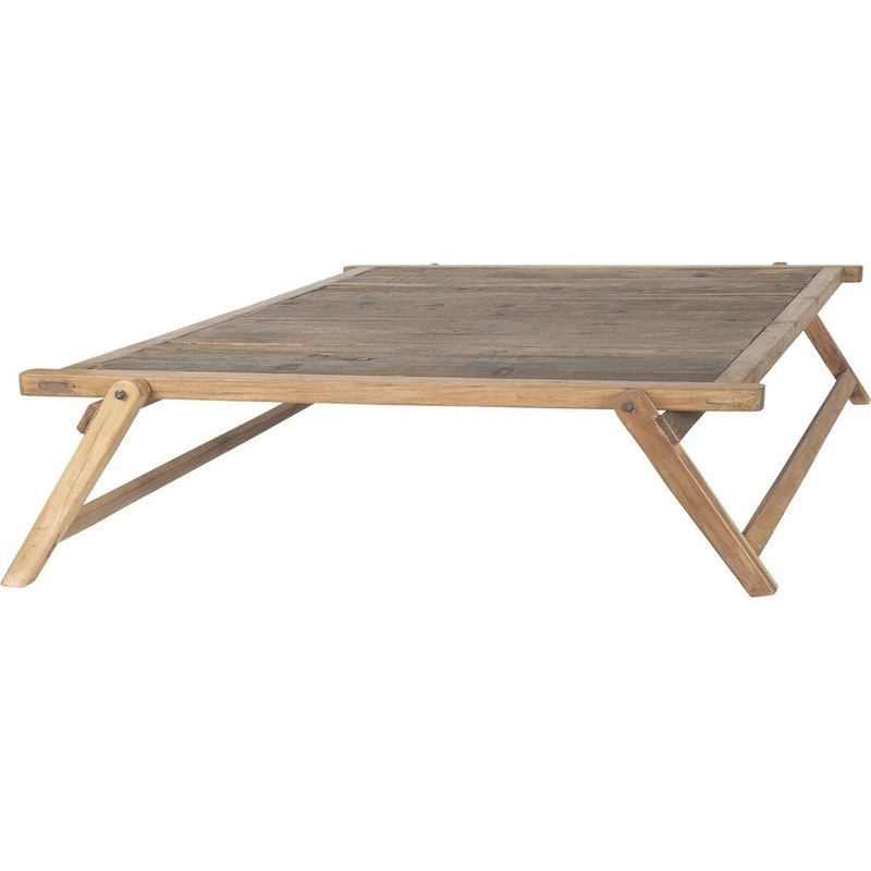 Tioga Folding Coffee Table, Square By HomArt