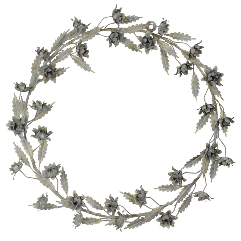 Anabelle Floral Wreath, Metal By HomArt