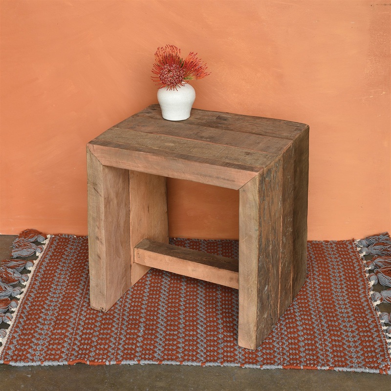 Arcadia Stool, Reclaimed Wood By HomArt