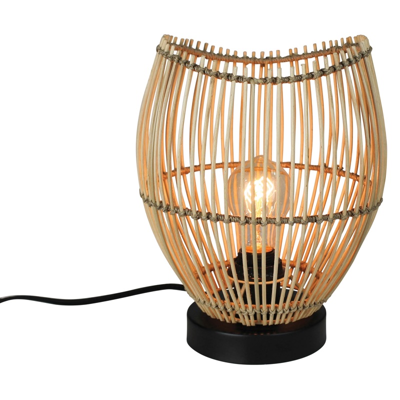 Cairo Table Lamp, Rattan By HomArt