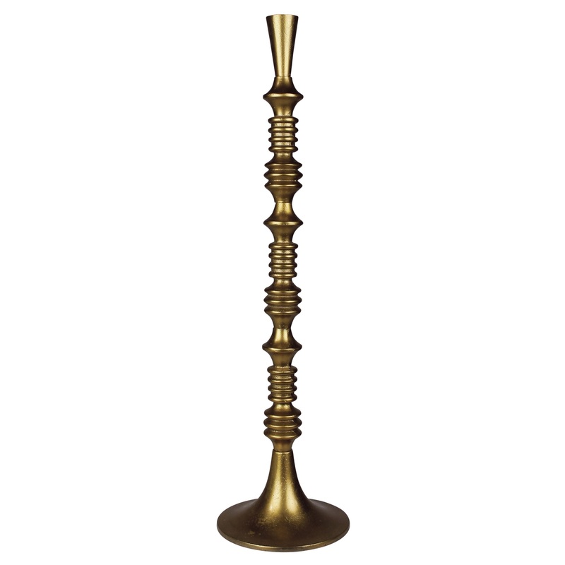 Eliad Taper Holder, Brass - Large By HomArt