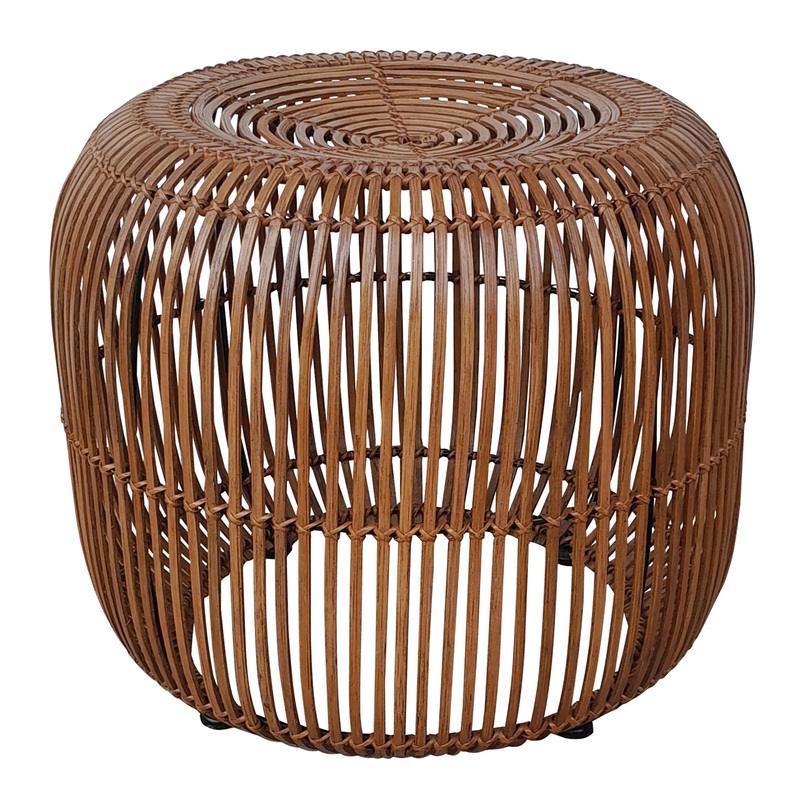 Estrada Stool, Iron & Rattan By HomArt