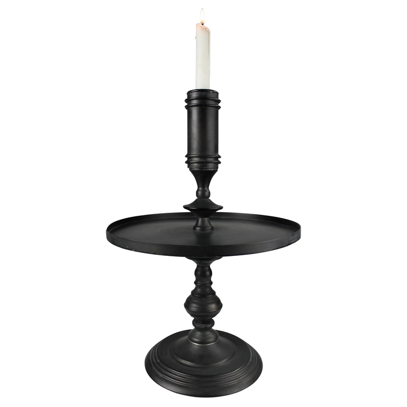 Glamis Taper Holder, Black By HomArt