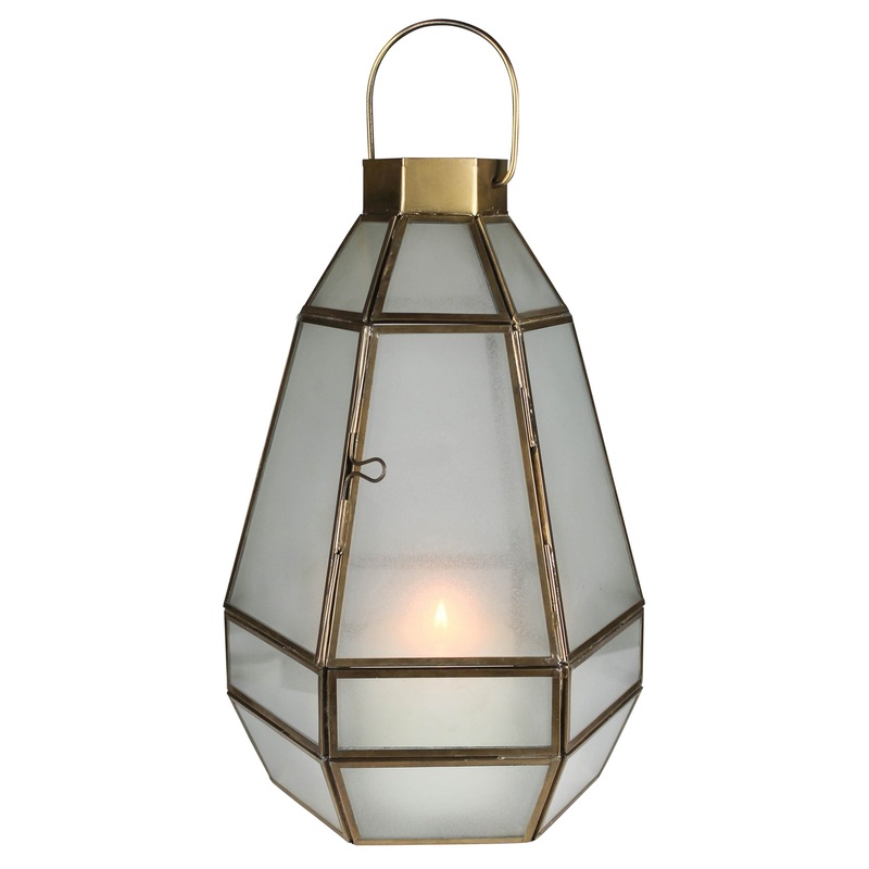 Hans Leaded Glass Lantern Set Of 2 By HomArt