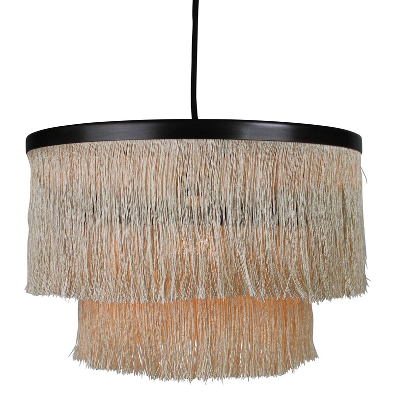 Josephine Fringe Pendant, Two Tier By HomArt