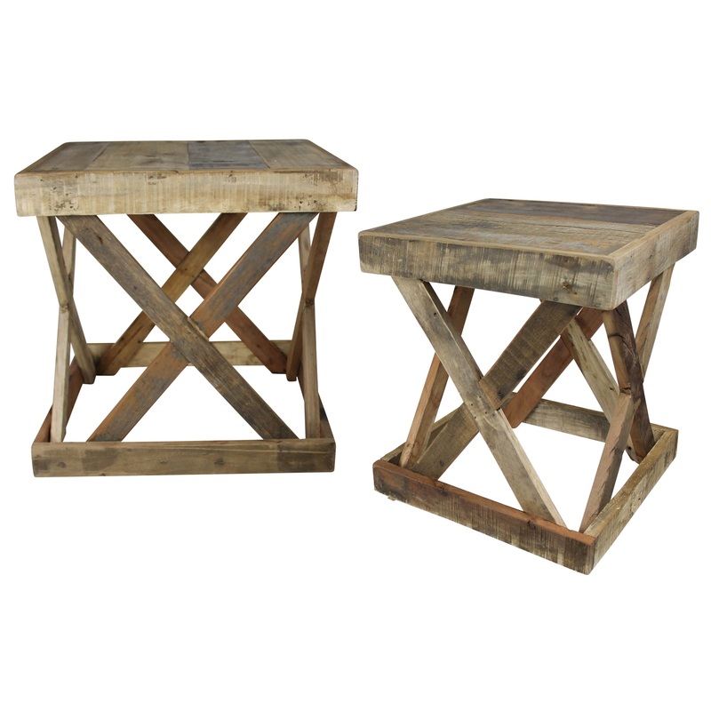 Max Side Tables, Wood - Set/2 By HomArt