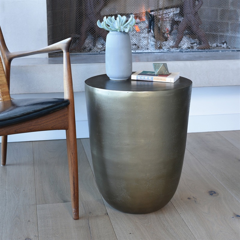 Milton Drum Table, Brass By HomArt