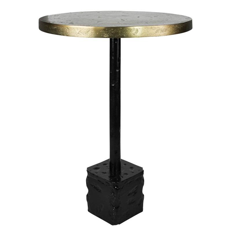 Navigator Table, Brass & Black By HomArt
