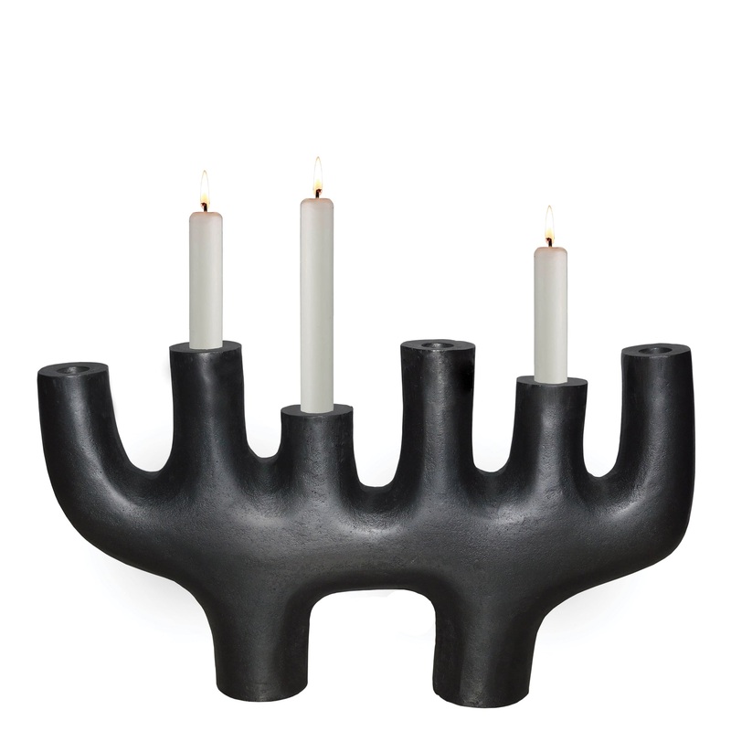 Phillips Taper Holder, Aluminum, Matte Black By HomArt
