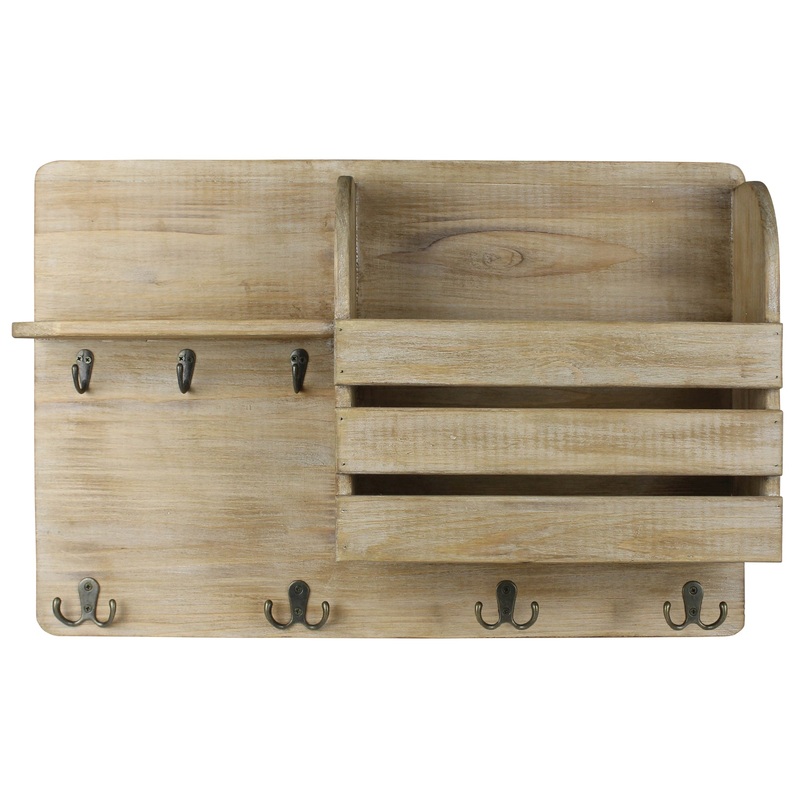 Quince Wall Shelf Organizer, Wood By HomArt