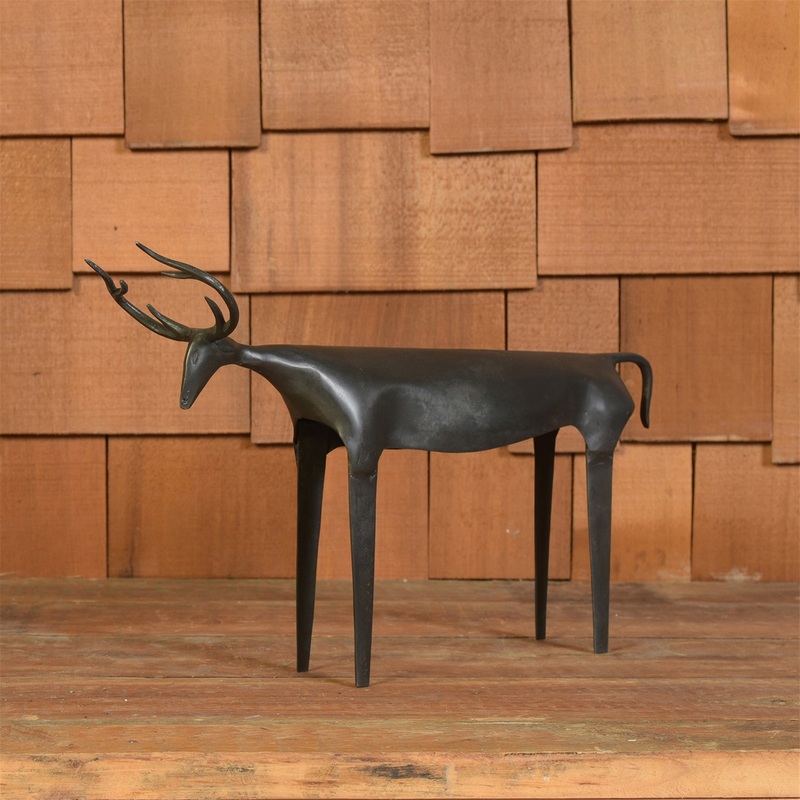 Rustic Reindeer, Iron - Large - Black Set Of 3 By HomArt