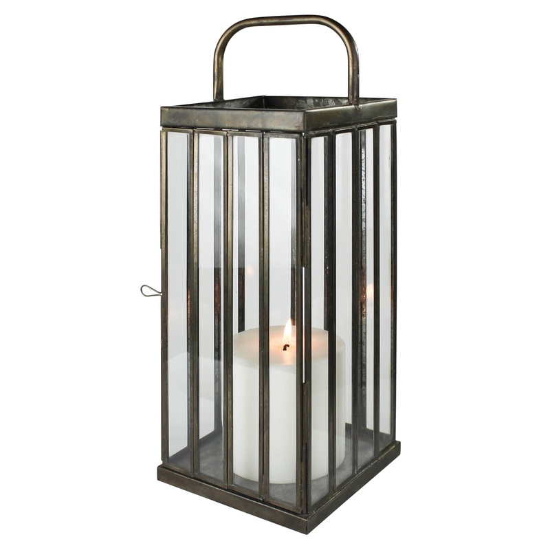 Vista Leaded Glass Lantern Set Of 2 By HomArt