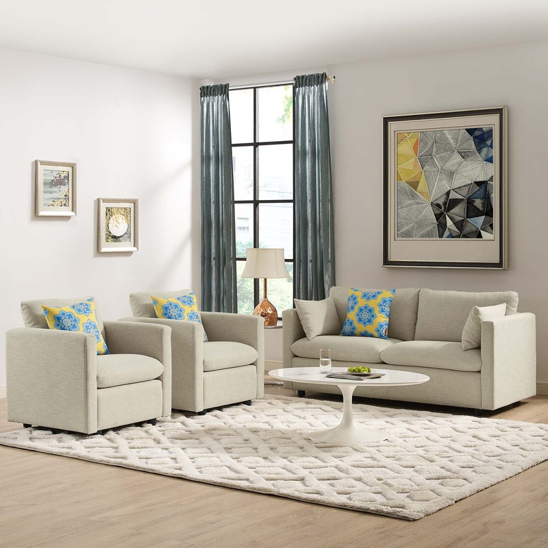 Activate 3 Piece Upholstered Fabric Set By Modway - EEI-4046