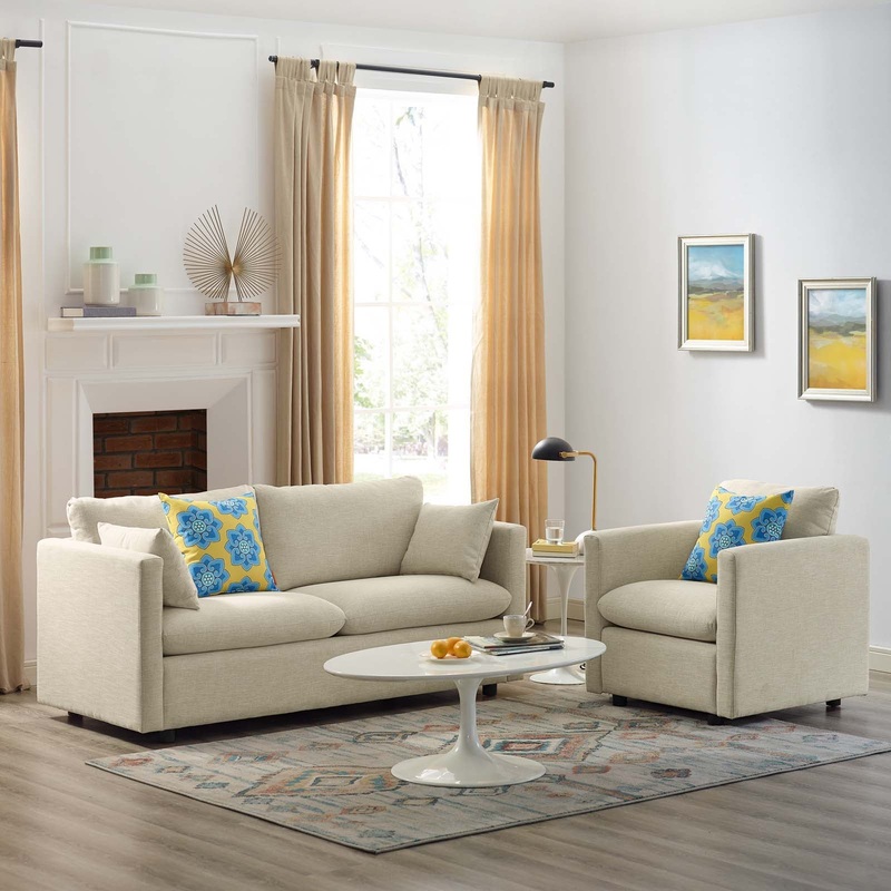 Activate Upholstered Fabric Sofa and Armchair Set By Modway - EEI-4045