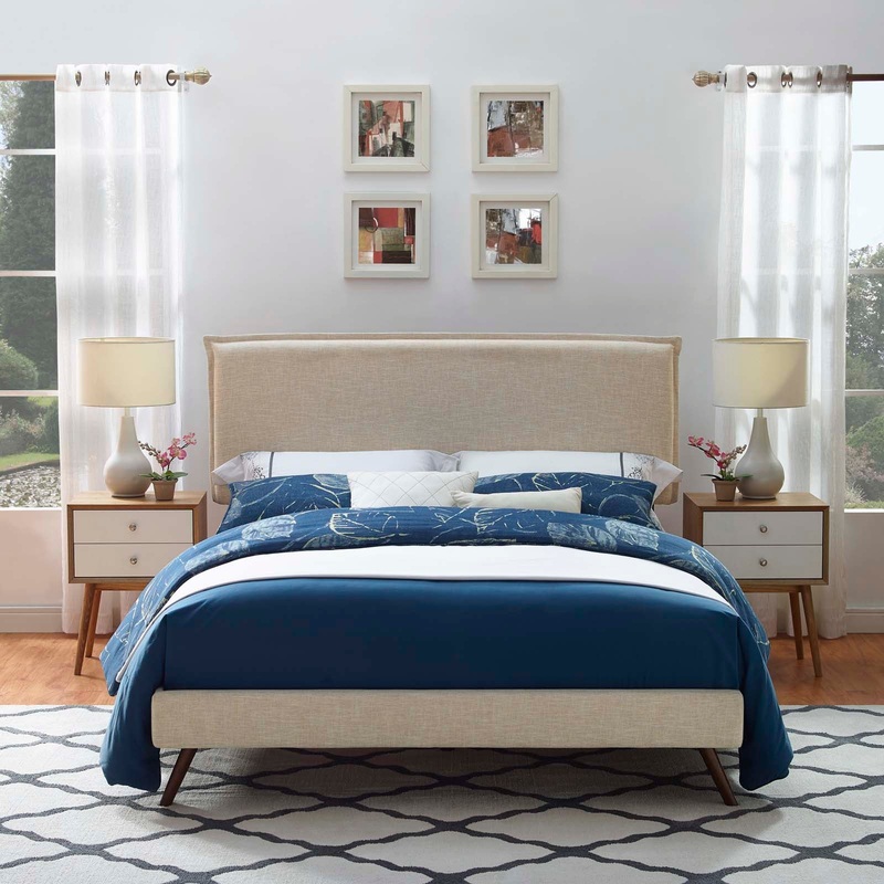 Amaris Queen Fabric Platform Bed with Round Splayed Legs By Modway - MOD-5904