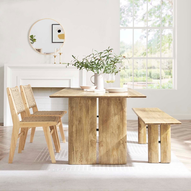 Amistad 72" Wood Dining Table and Bench Set By Modway - EEI-6559
