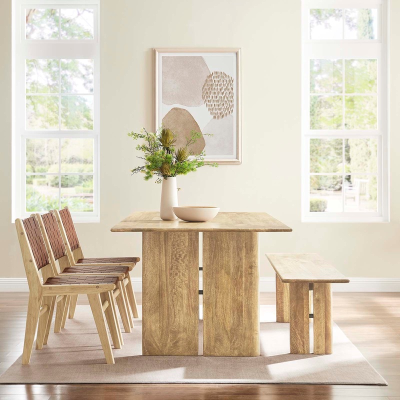Amistad 86" Wood Dining Table and Bench Set By Modway - EEI-6560