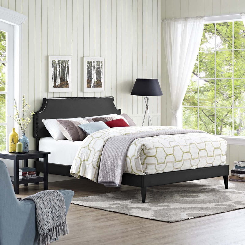Corene Full Vinyl Platform Bed with Squared Tapered Legs By Modway - MOD-5952