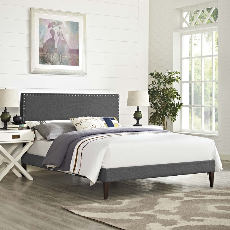 Macie Full Fabric Platform Bed with Squared Tapered Legs By Modway - MOD-5969