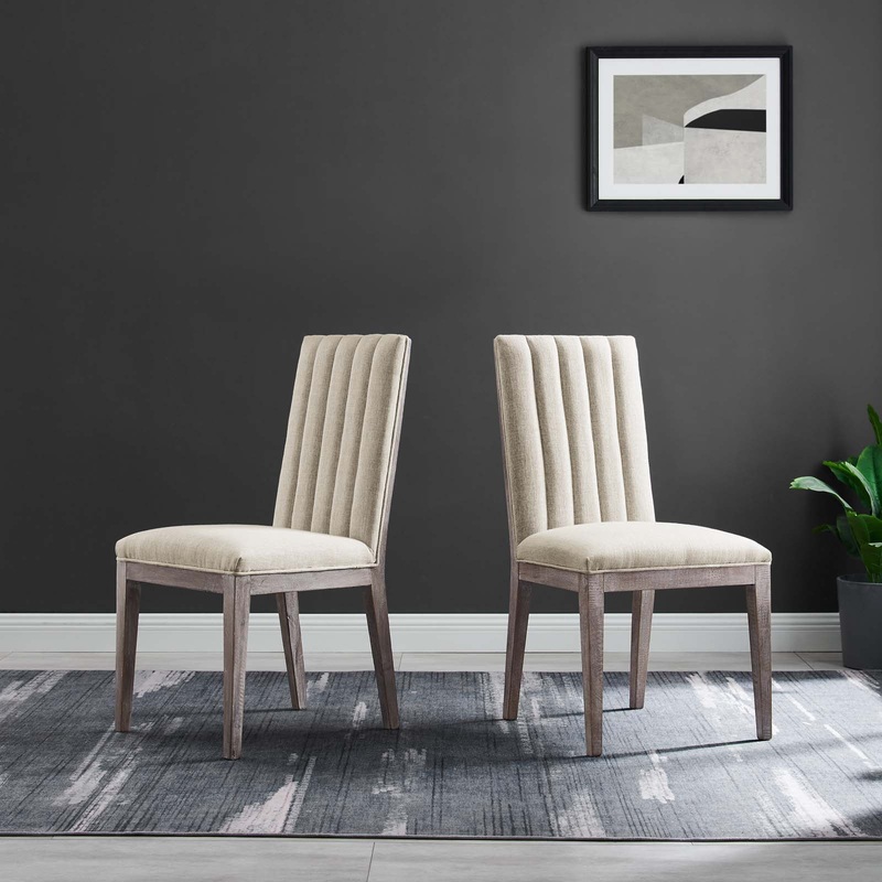 Maisonette French Vintage Tufted Fabric Dining Side Chairs Set of 2 By Modway - EEI-6623