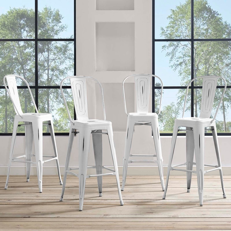 Promenade Bar Side Stool Metal Set of 4 By Modway - EEI-3898