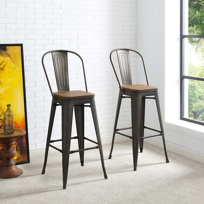 Promenade Bar Stool Metal Set of 2 By Modway - EEI-3899