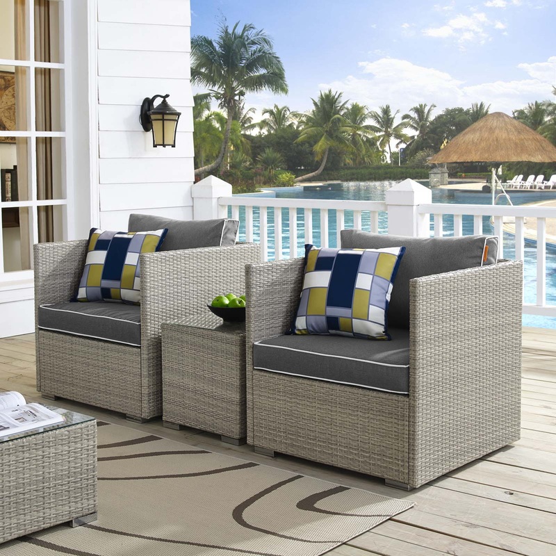 Repose 3 Piece Outdoor Patio Sectional Set By Modway - EEI-3006