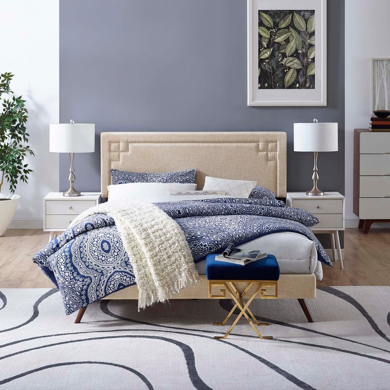 Ruthie Full Fabric Platform Bed with Round Splayed Legs By Modway - MOD-5929