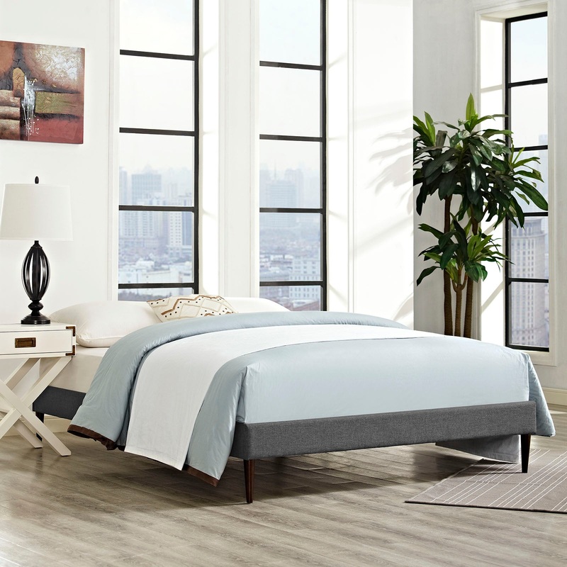 Sherry Queen Fabric Bed Frame with Round Tapered Legs By Modway - MOD-5625