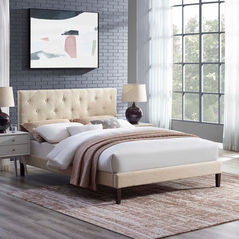 Tarah Full Fabric Platform Bed with Squared Tapered Legs By Modway - MOD-5985