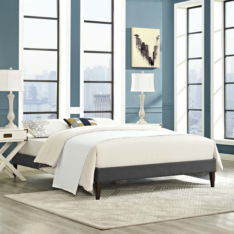 Tessie King Fabric Bed Frame with Squared Tapered Legs By Modway - MOD-5901