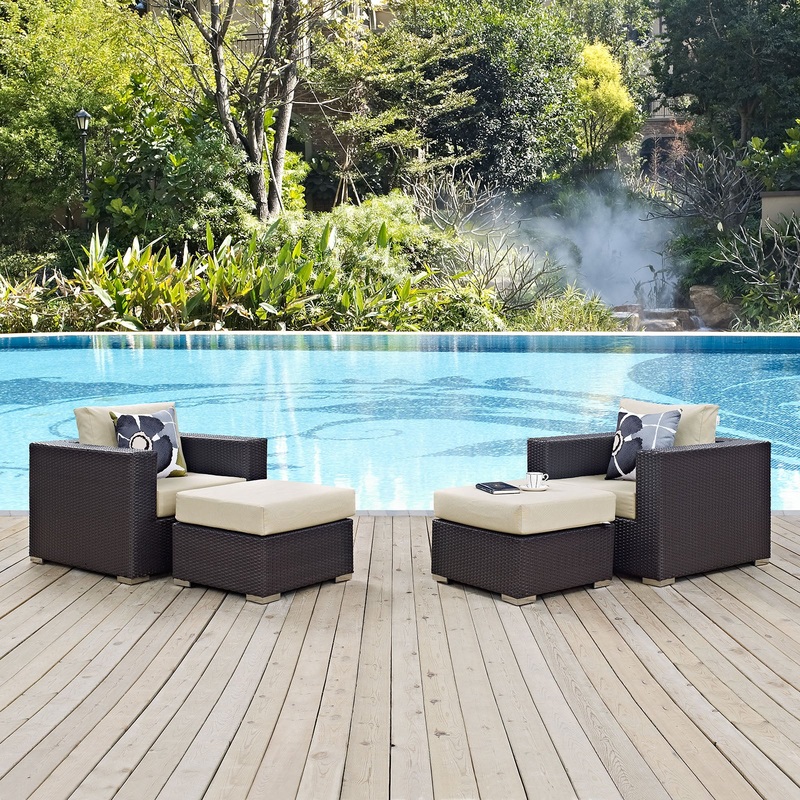 Convene 4 Piece Outdoor Patio Sectional Set By Modway - EEI-2367