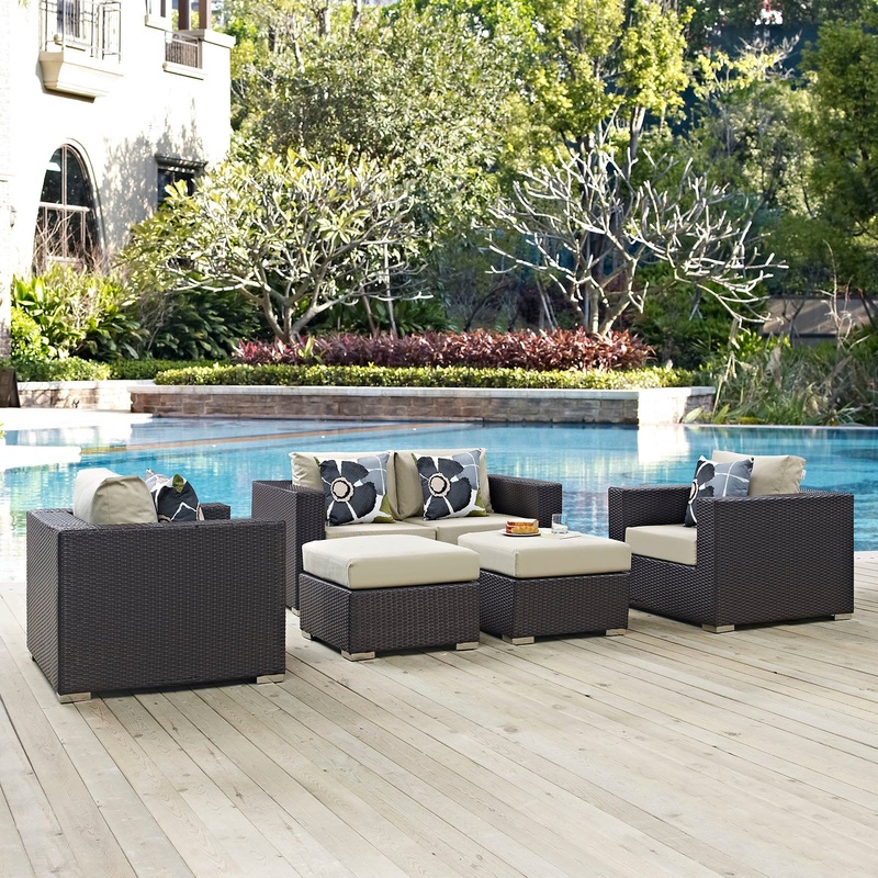 Convene 5 Piece Outdoor Patio Sofa Set By Modway - EEI-2351