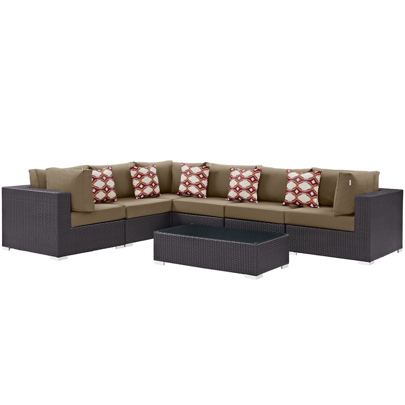 Convene 7 Piece Outdoor Patio Sectional Set By Modway - EEI-2361