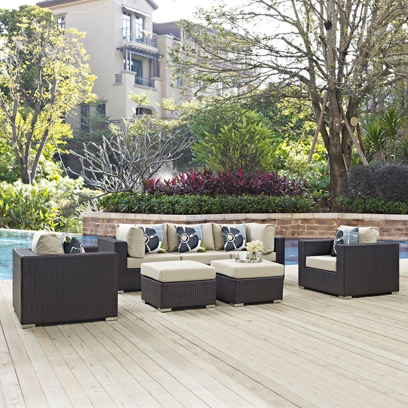 Convene 7 Piece Outdoor Patio Sectional Set By Modway - EEI-2365