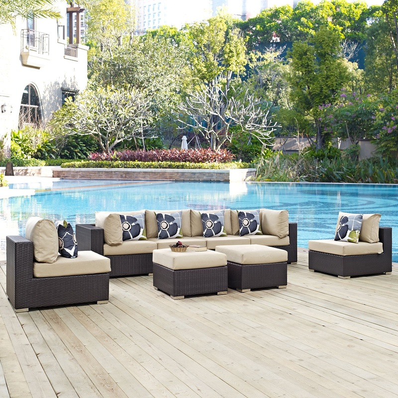 Convene 8 Piece Outdoor Patio Sectional Set By Modway - EEI-2369