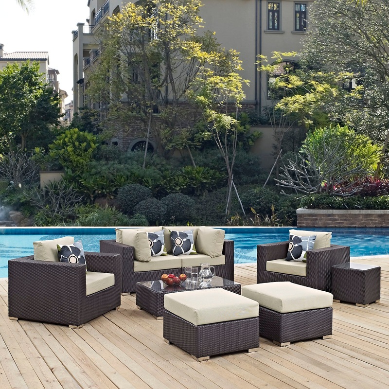 Convene 8 Piece Outdoor Patio Sectional Set By Modway - EEI-2371