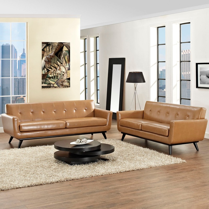 Engage 2 Piece Leather Living Room Set By Modway - EEI-1767