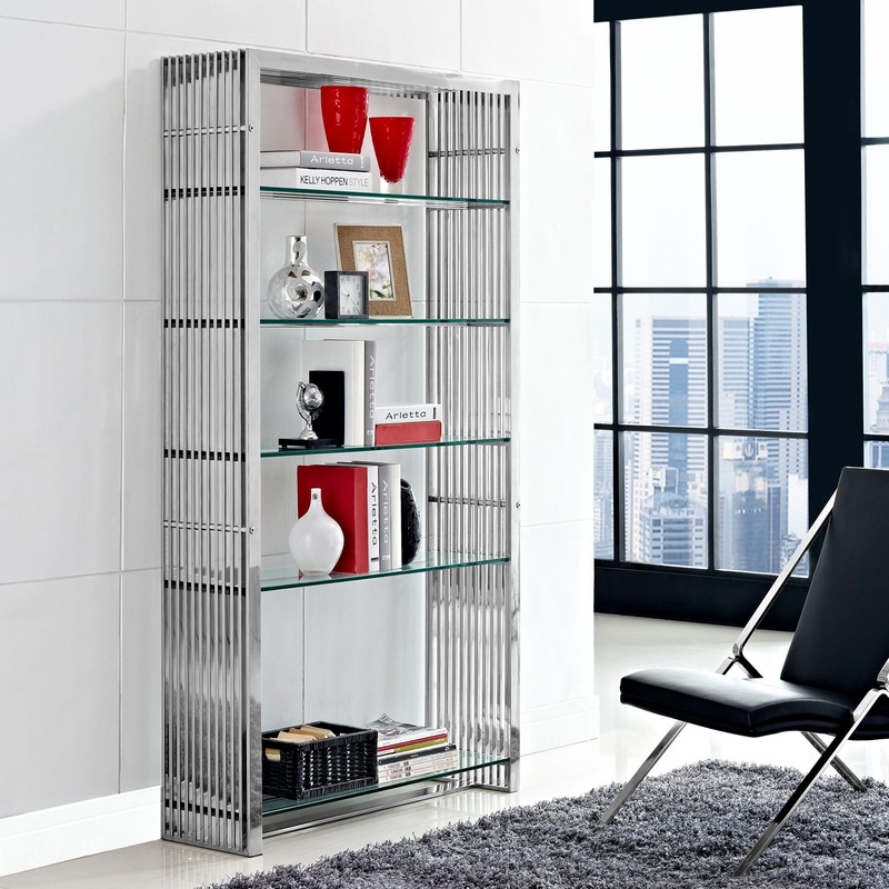 Gridiron Stainless Steel Bookshelf By Modway - EEI-1432