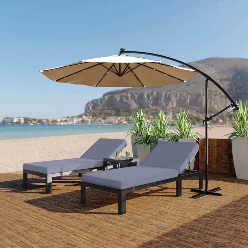 LeisureMod Chelsea Modern Outdoor Chaise Lounge Chair With Cushions