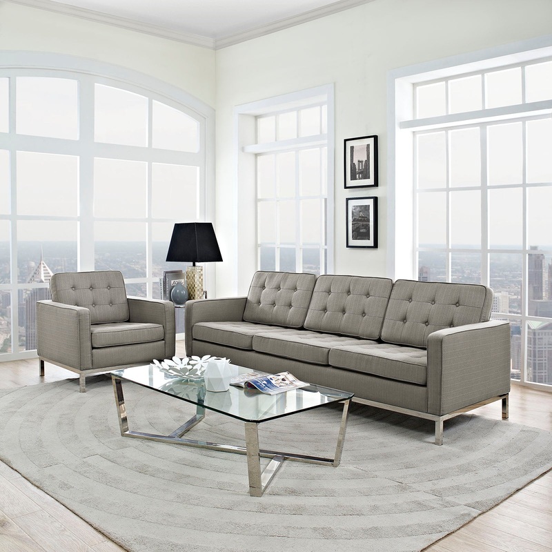 Loft 2 Piece Upholstered Fabric Sofa and Armchair Set By Modway - EEI-2443