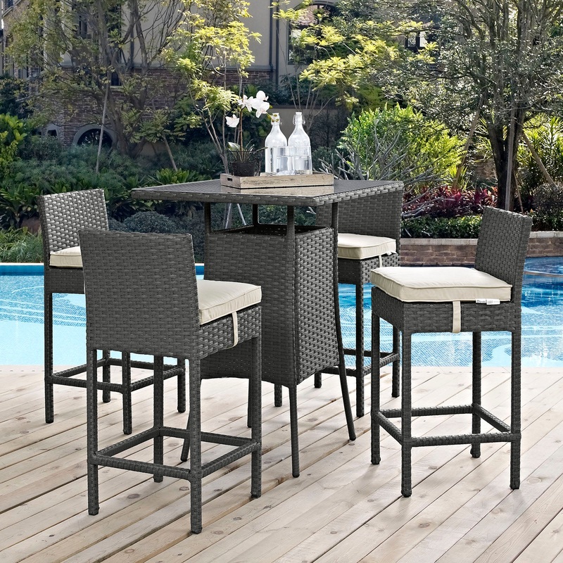 Sojourn 5 Piece Outdoor Patio Sunbrella Pub Set By Modway - EEI-1967